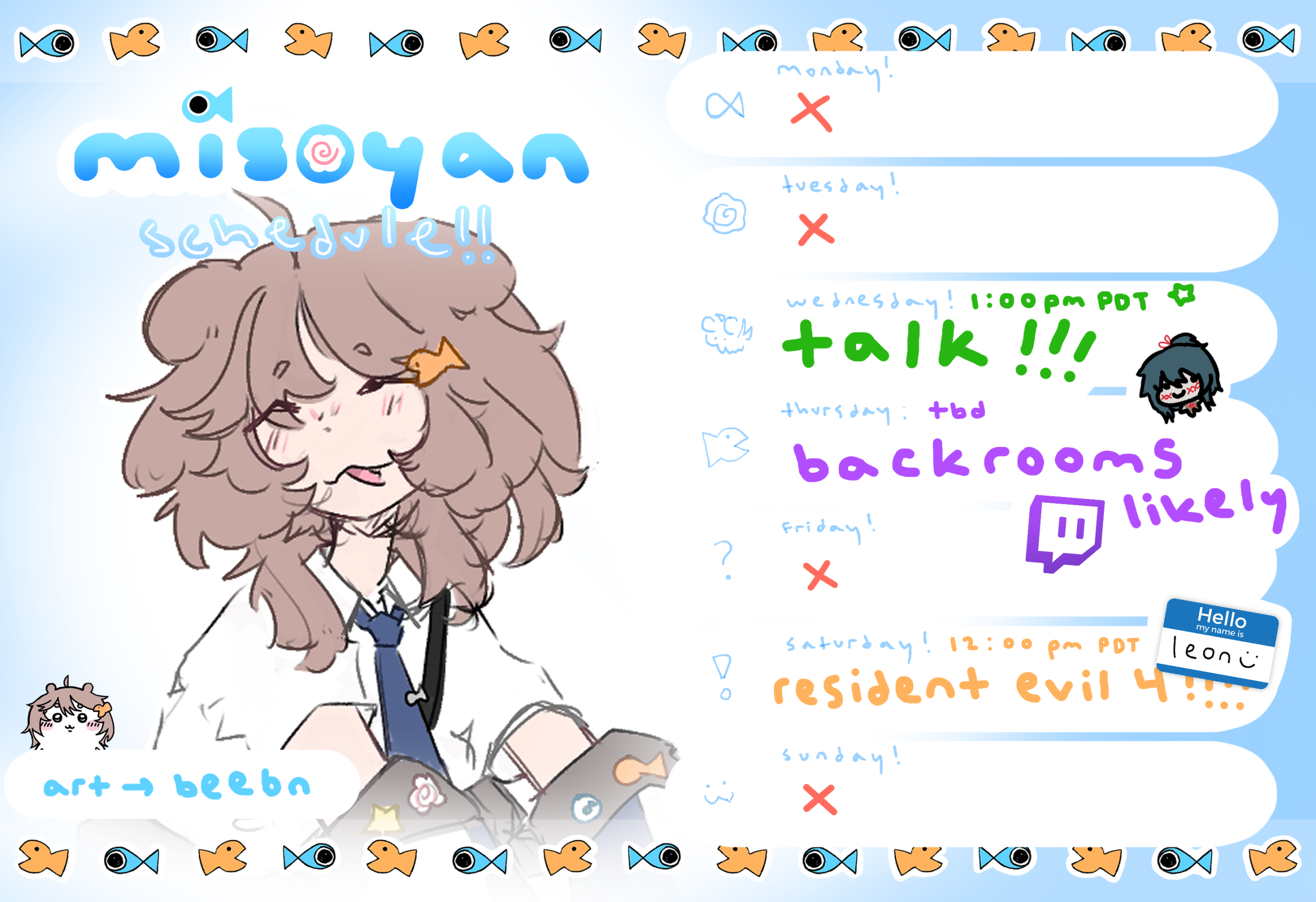 Misoyan weekly stream schedule